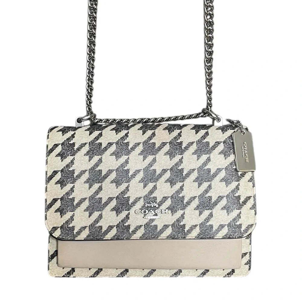 Coach Klare Houndstooth 2-Way Crossbody Classic Shoulder Flap Bag 2023